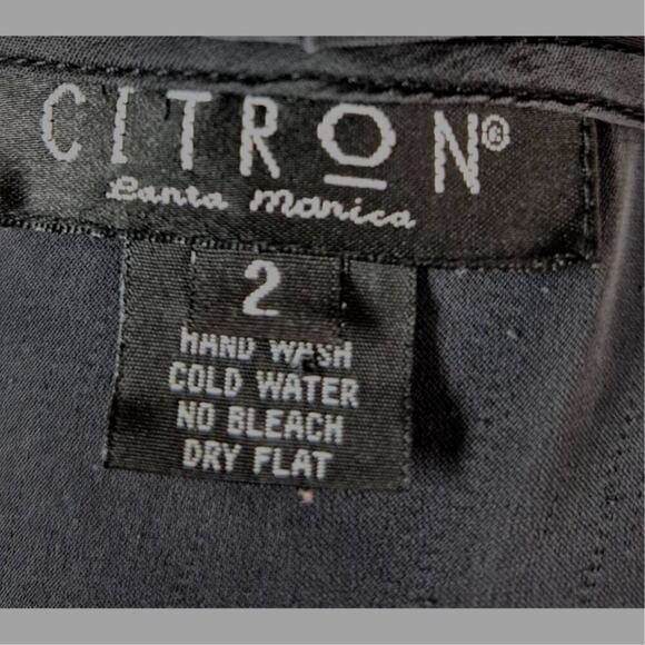 Citron Santa Monica 100% Silk Kimono Brushed Black yellow floral Border Print OS - Picture 4 of 8